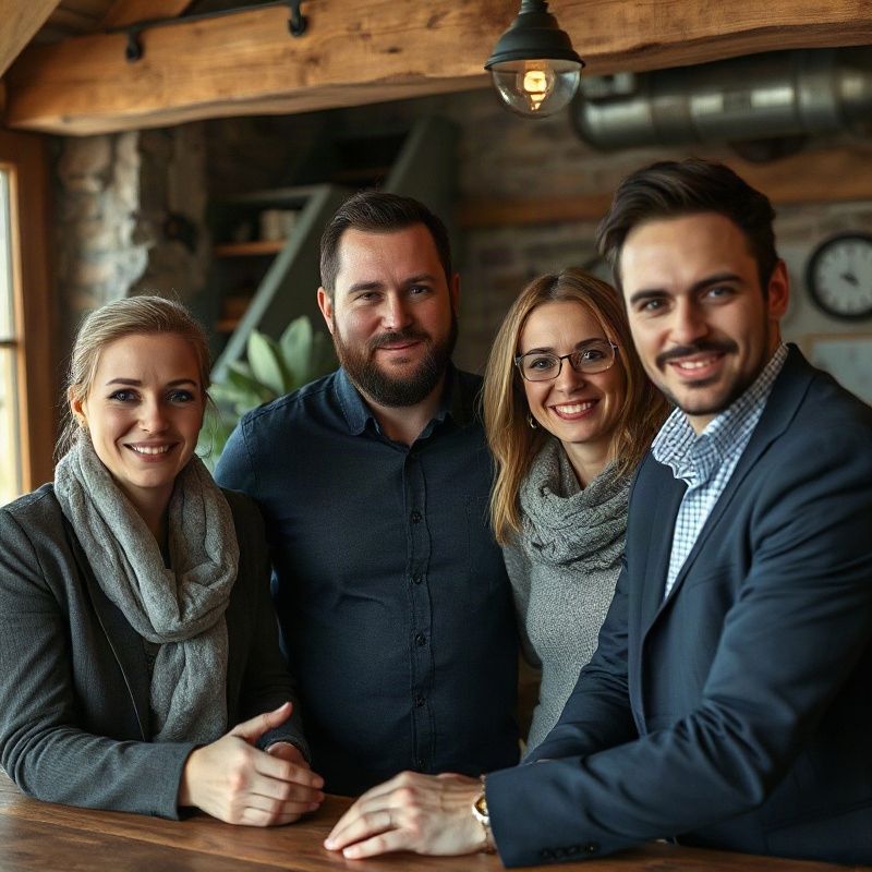 Majhna profesionalna ekipa v delovnem okolju v Ptuju